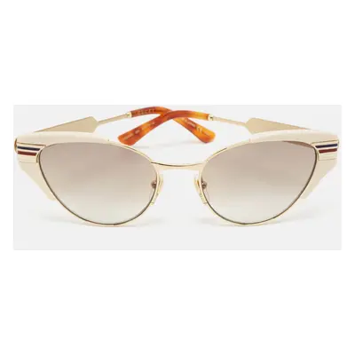 Gucci Ivory/Brown Gradient GG0522S Cat Eye Sunglasses