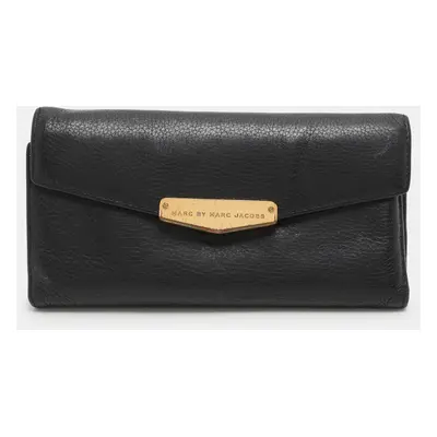 Marc by Marc Jacobs Black Leather Trifold Continental Wallet