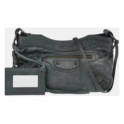 Balenciaga Gray Leather The Hip Shoulder Bag