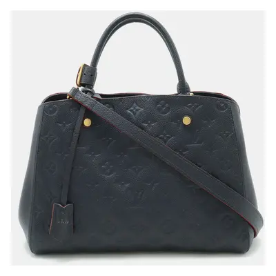 Louis Vuitton Navy Blue Monogram Empreinte Montaigne BB Top Handle Bag