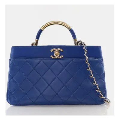 Chanel Small Blue Lambskin Carry Chic Shopping Tote