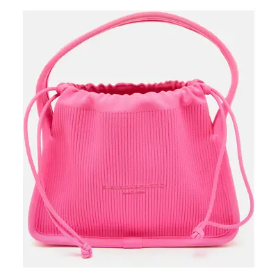 Alexander Wang Fuchsia Pink Knit Fabric Small Ryan Hobo