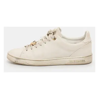 Louis Vuitton White Leather Frontrow Low Top Sneakers Size 38.5