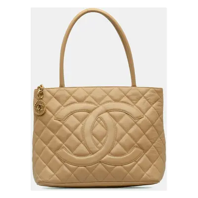 Chanel Brown Caviar Medallion Tote Bag