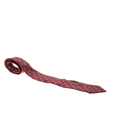 Lanvin Red Printed Silk Tie