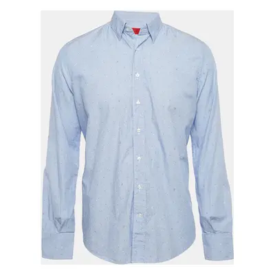 CH Carolina Herrera Blue Printed Chambray Button Front Shirt