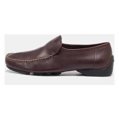 Salvatore Ferragamo Burgundy Leather Slip On Driver Loafers Size 41.5