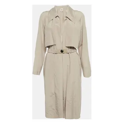 Hermès Beige Silk Belted Coat