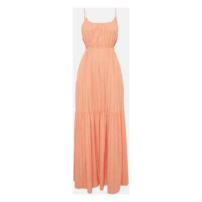 Jonathan Simkhai Swim Orange Cotton Blend Sleeveless Maxi Dress