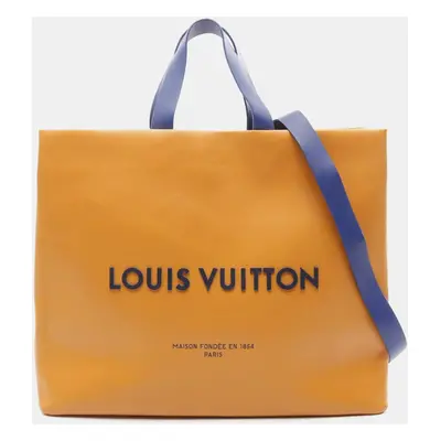 Louis Vuitton Orange Leather Shopper Tote Bag