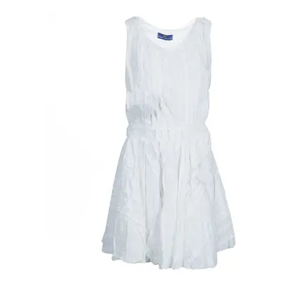 Roma e Tosca White Embroidered Sleeveless Dress