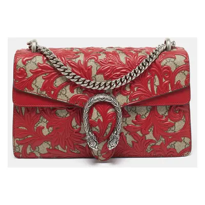 Gucci Red GG Supreme Canvas Dionysus Arabesque Shoulder Bag