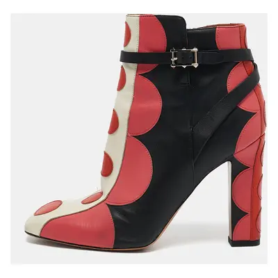 Valentino Multicolor Leather Polka Dot Ankle Boots Size