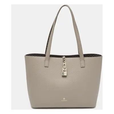 Aigner Grey Leather Leonie Tote