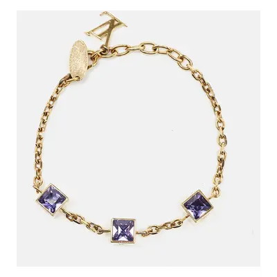 Louis Vuitton Gamble Crystal Gold Tone Bracelet