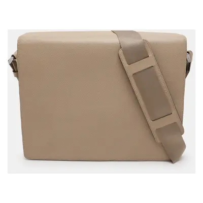 Porsche Design Beige Leather Flap Messenger Bag