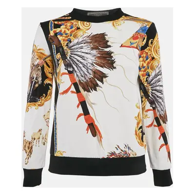 Versace Multicolor Printed Cotton Crew Neck Sweatshirt