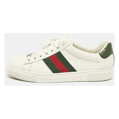 Gucci White Leather Web Ace Sneakers Size 43.5