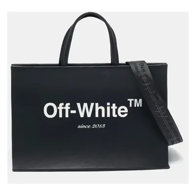 Off-White Black Leather Box Tote