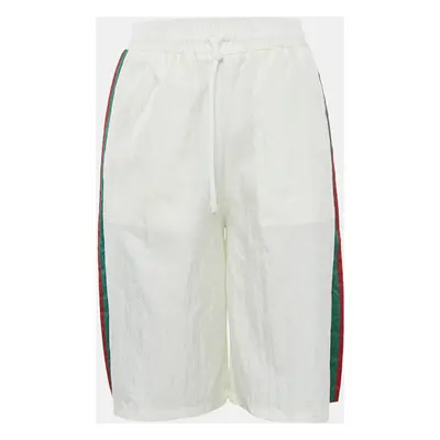 Gucci White Nylon Web Drawstring Waist Shorts