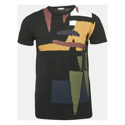 Dior Homme Black Printed Cotton Jersey Crew Neck T-Shirt