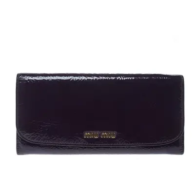 Miu Miu Purple Patent Leather Continental Wallet