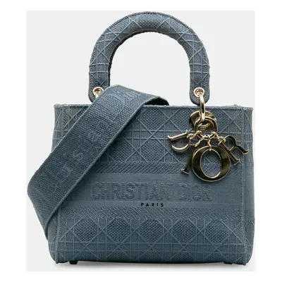 Dior Blue Medium Cannage Lady D-Lite