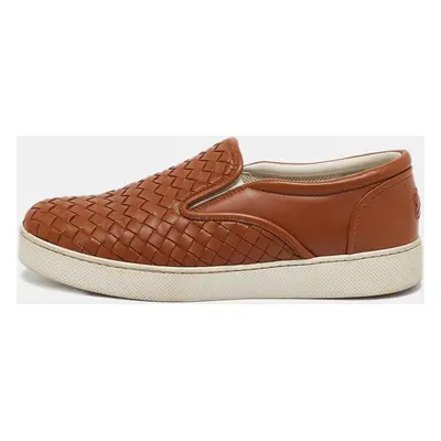 Bottega Veneta Tan Intrecciato Leather Dodger Slip On Sneakers Size