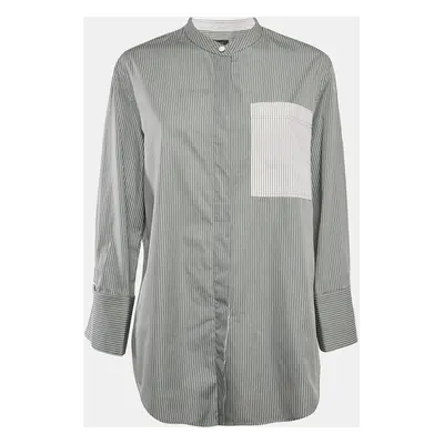 Joseph Grey Pinstripe Cotton Shirt