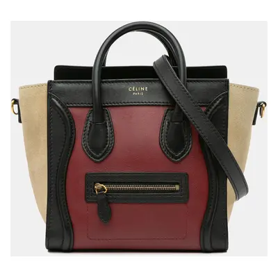 Celine Multicolor Leather Nano Luggage Tote Bag