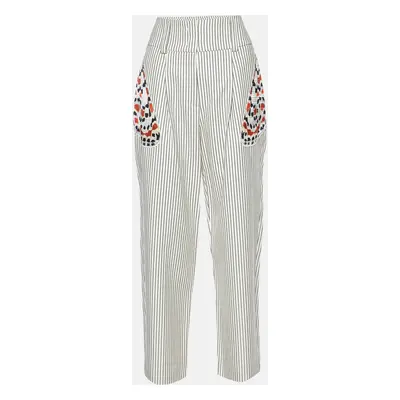 Givenchy Cream Printed Cotton & Wool Trousers