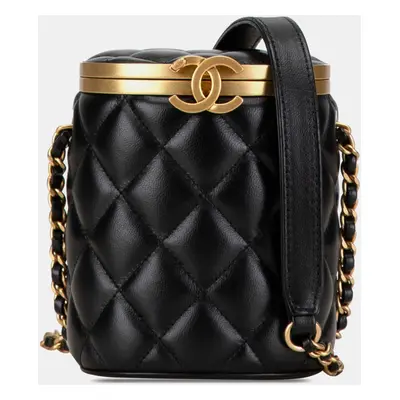 Chanel Black Mini Lambskin Crown Box Bag