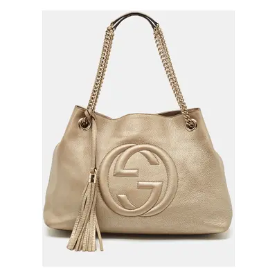 Gucci Gold Leather Soho Chain Shoulder Bag