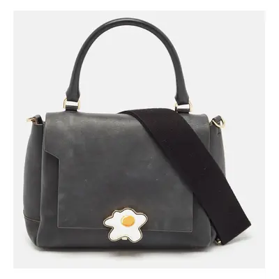 Anya Hindmarch Black Leather Bathurst Lock Egg Top Handle Bag