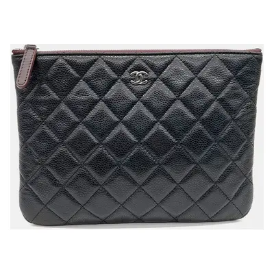 Chanel Black Leather Small Clutch