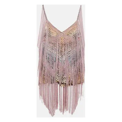 Missoni Multicolor Patterned Knit Sleeveless Fringed Top