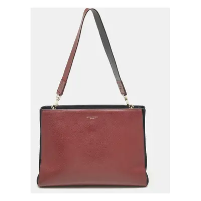 Aspinal Of London Dark Red Leather and Suede Ella Hobo