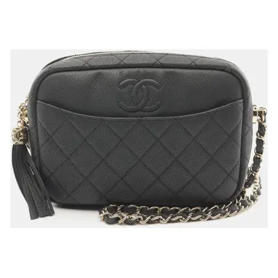 Chanel Black Leather Shoulder Bag