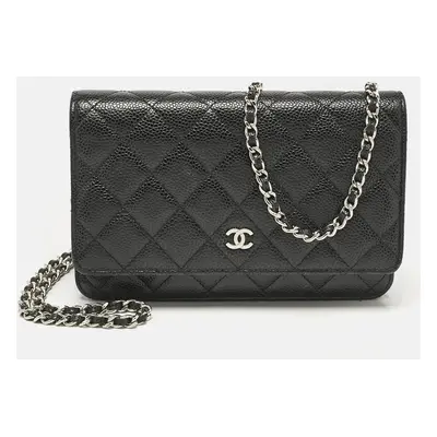 Chanel Black Quilted Caviar Leather WOC Bag