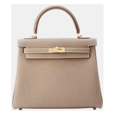 Hermes Etoupe Togo Leather Kelly Retourne Bag