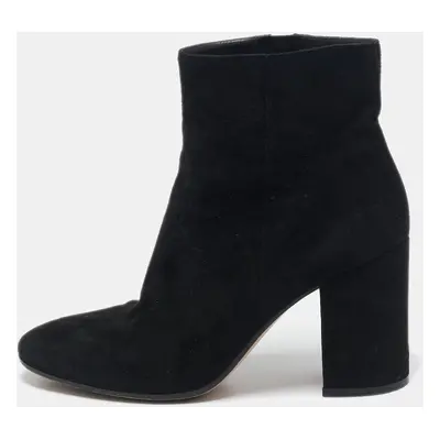 Gianvito Rossi Black Suede Ankle Length Boots Size 38.5