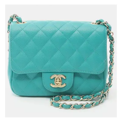 Chanel Green Leather Shoulder Bag