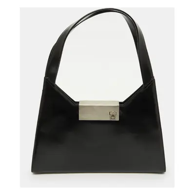 Salvatore Ferragamo Black Leather Shoulder Bag