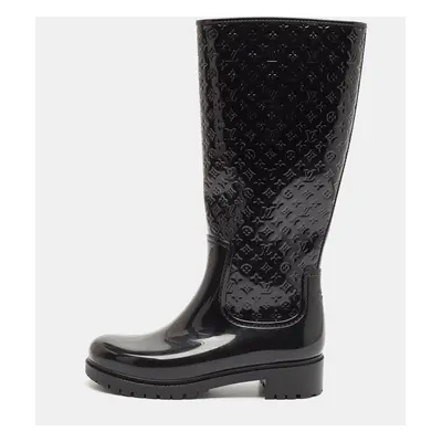 Louis Vuitton Black Monogram Rubber Rain Boots Size