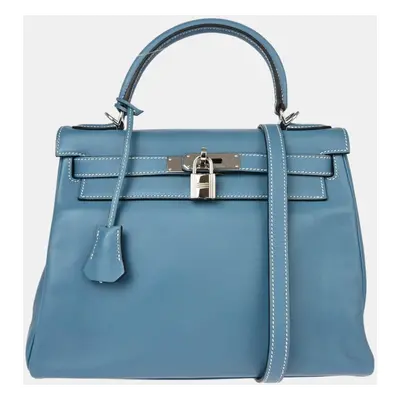 Hermes Blue Jean Swift Kelly Retourne 2way Handbag