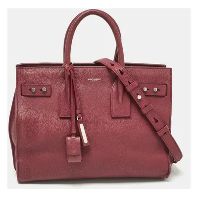 Saint Laurent Red Leather Classic Sac De Jour Tote