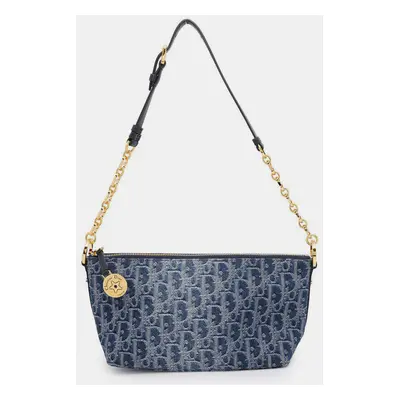 Dior Blue Denim Diorstar Oblique Hobo Bag