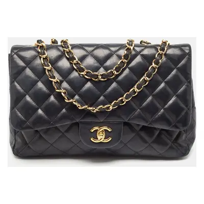 Chanel Black Quilted Leather Jumbo Classic Single Flap Bag