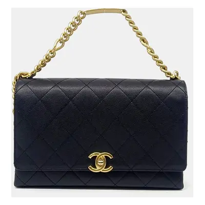 Chanel Black Leather Chain Shoulder Bag