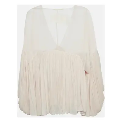 Chloe Light Powder Pink Silk Crepe Flounce